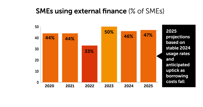 SMEs using external finance
